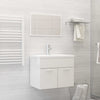 vidaXL Set muebles de baño 2 piezas madera contrachapada blanco brillo