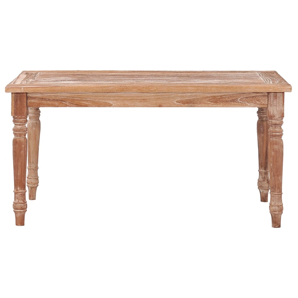 vidaXL Mesa de centro Batavia madera de teca blanco lavado 90x50x45 cm