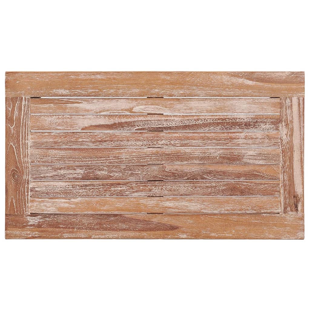 vidaXL Mesa de centro Batavia madera de teca blanco lavado 90x50x45 cm