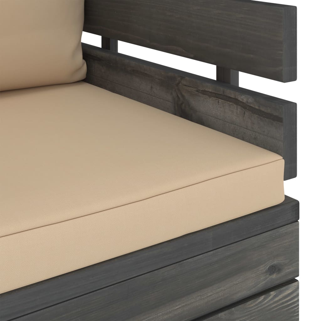 vidaXL Sillón de jardín con cojines madera de pino