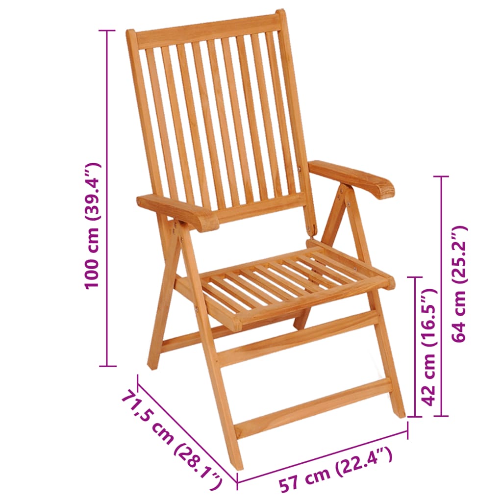 vidaXL Sillas de jardín 2 uds con cojines crema madera maciza de teca