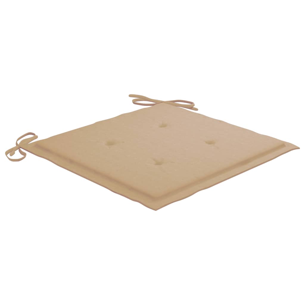 vidaXL Sillas de jardín 4 uds con cojines beige madera de teca