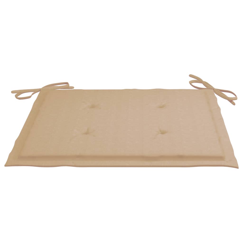 vidaXL Sillas de jardín 4 uds con cojines beige madera de teca