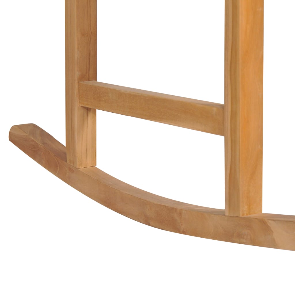 vidaXL Silla mecedora de madera maciza de teca con cojín beige