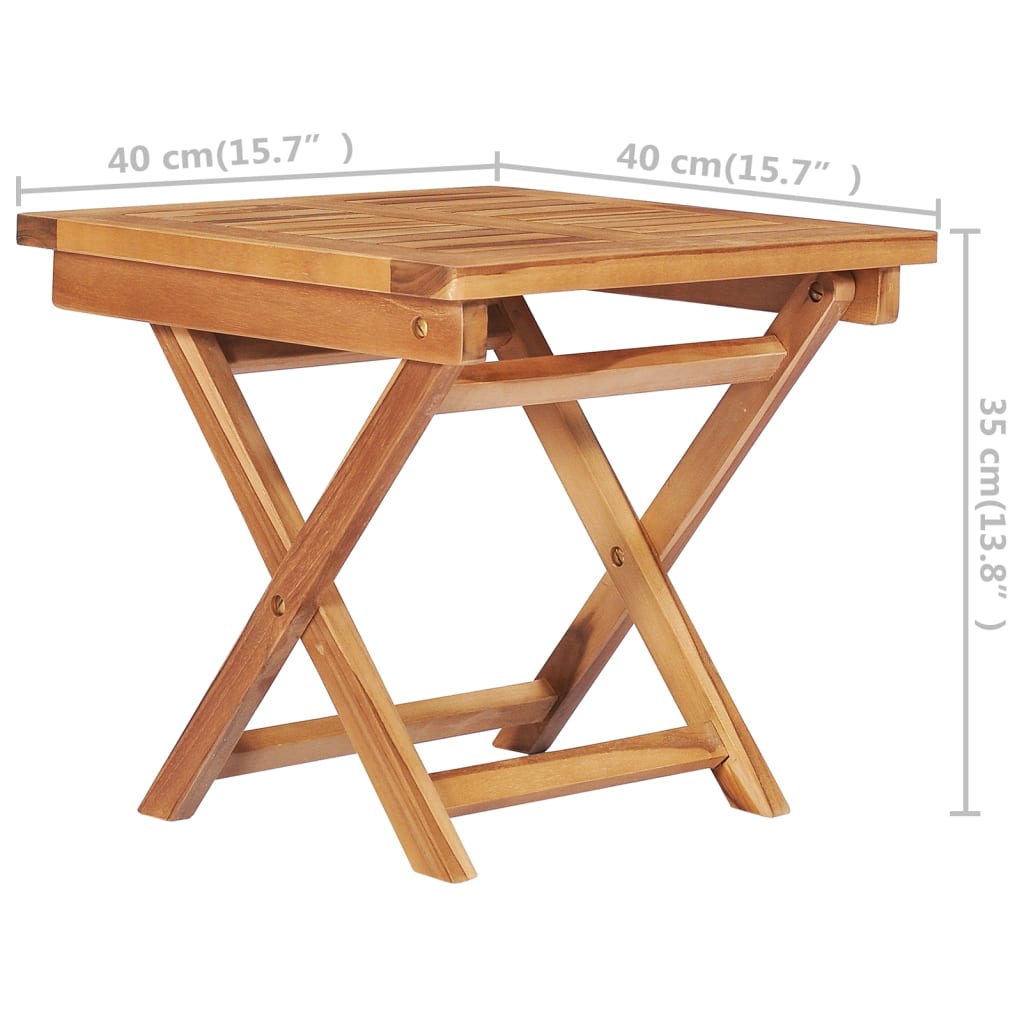 vidaXL Tumbona con mesa y cojín madera maciza de teca