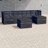 vidaXL Muebles palets de jardín 6 pzas madera maciza pino gris oscuro