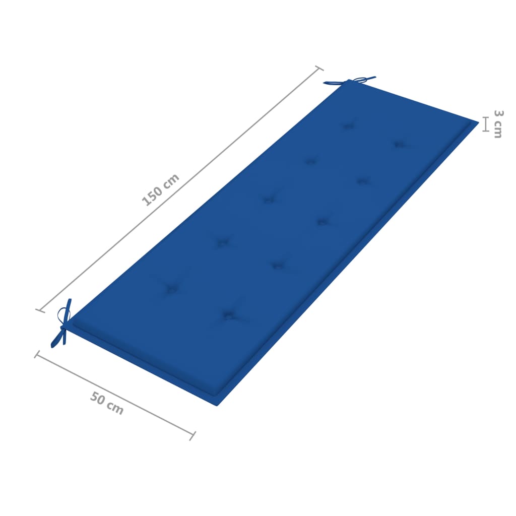 vidaXL Banco de jardín con cojín madera maciza de acacia 157 cm