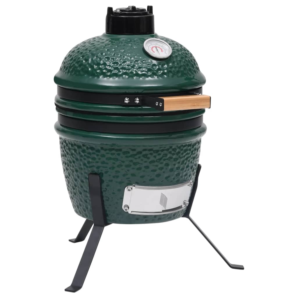 vidaXL Barbacoa 2 en 1 ahumadora Kamado de cerámica verde 56 cm