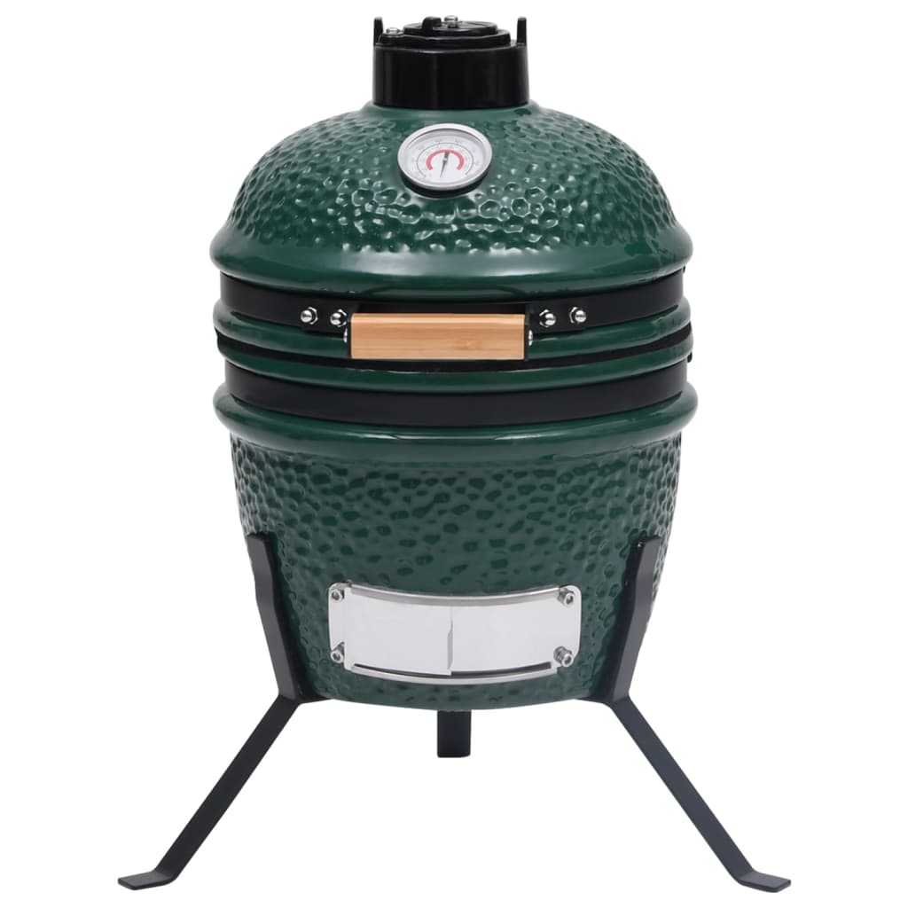 vidaXL Barbacoa 2 en 1 ahumadora Kamado de cerámica verde 56 cm