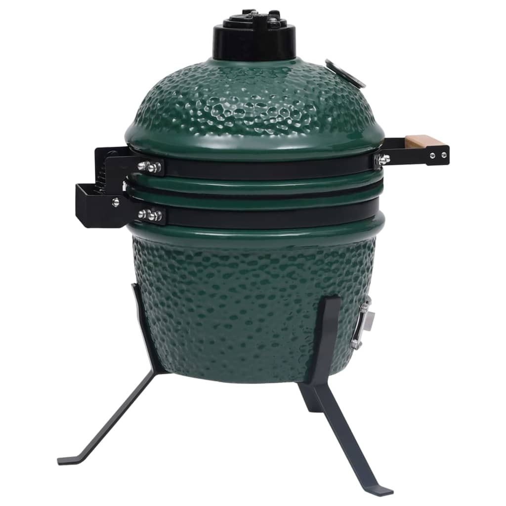 vidaXL Barbacoa 2 en 1 ahumadora Kamado de cerámica verde 56 cm