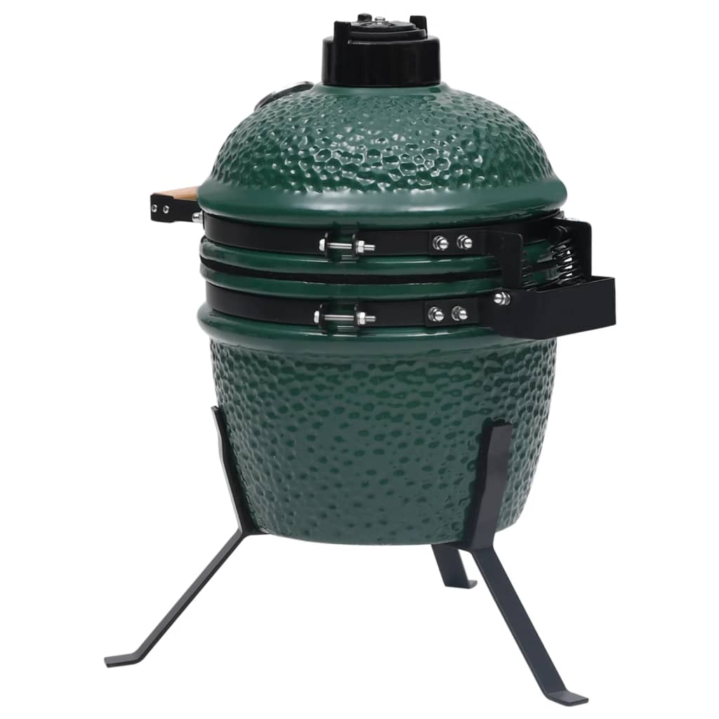 vidaXL Barbacoa 2 en 1 ahumadora Kamado de cerámica verde 56 cm