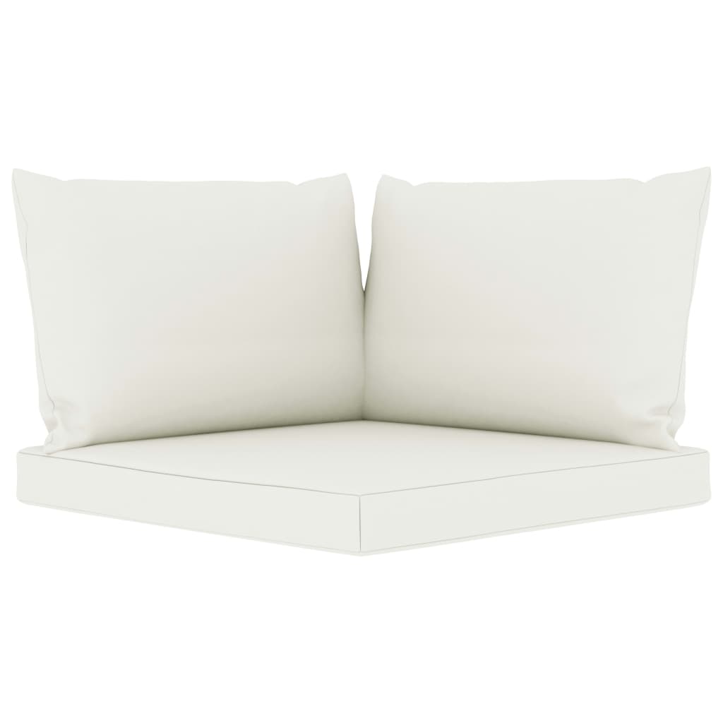 vidaXL Set de muebles de jardín 6 pzas con cojines crema