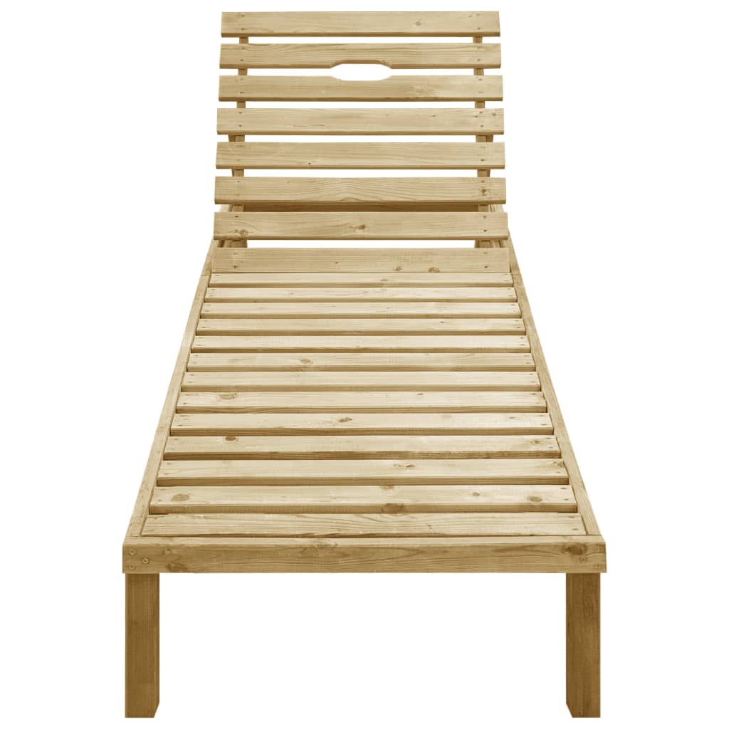 vidaXL Tumbona con cojín beige madera de pino impregnada