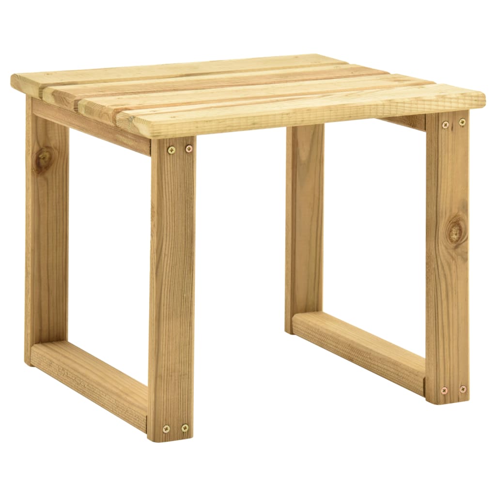 vidaXL Tumbona de jardín con mesa y cojín de madera de pino impregnada