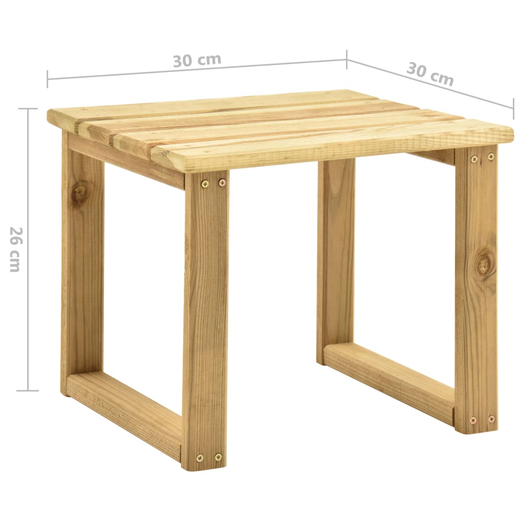 vidaXL Tumbona de jardín con mesa y cojín de madera de pino impregnada