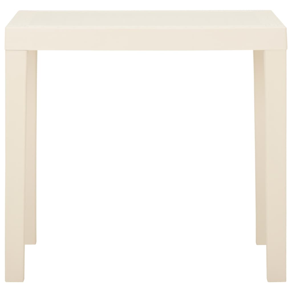 vidaXL Mesa de jardín de plástico blanca 79x65x72 cm