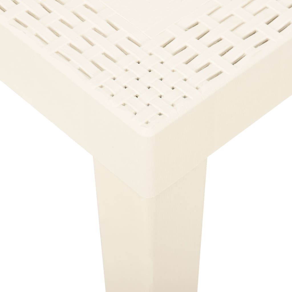 vidaXL Mesa de jardín de plástico blanca 79x65x72 cm