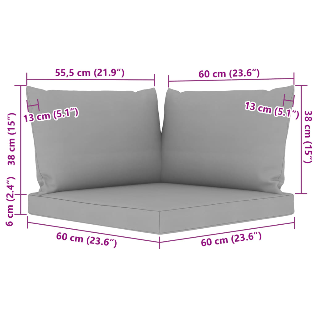 vidaXL Juego de muebles de jardín 6 piezas con cojines gris