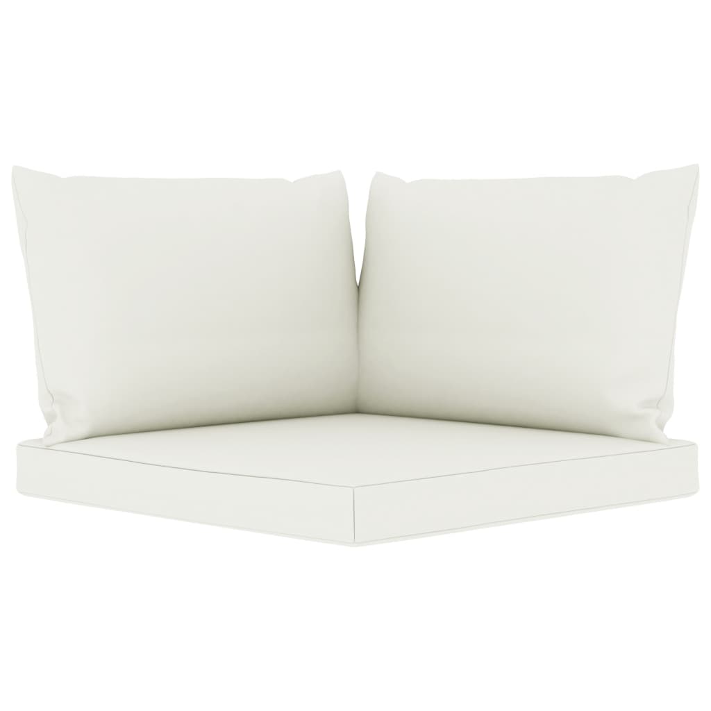 vidaXL Set de muebles de jardín 6 pzas con cojines crema