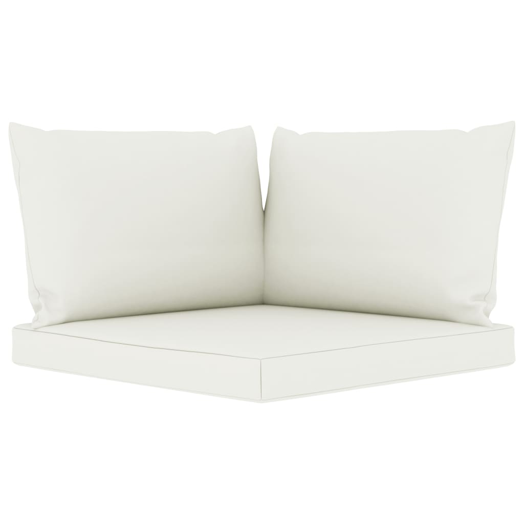 vidaXL Set de muebles de jardín 6 pzs madera impregnada cojines crema