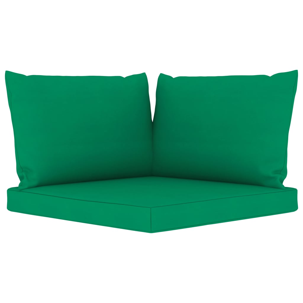 vidaXL Set de muebles de jardín 6 pzs madera impregnada cojines verde