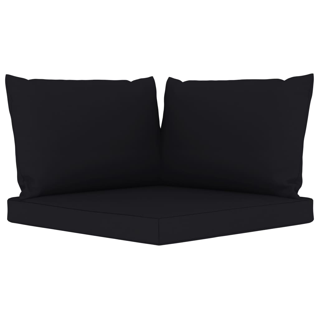 vidaXL Set de muebles de jardín 6 pzs madera impregnada cojines negros