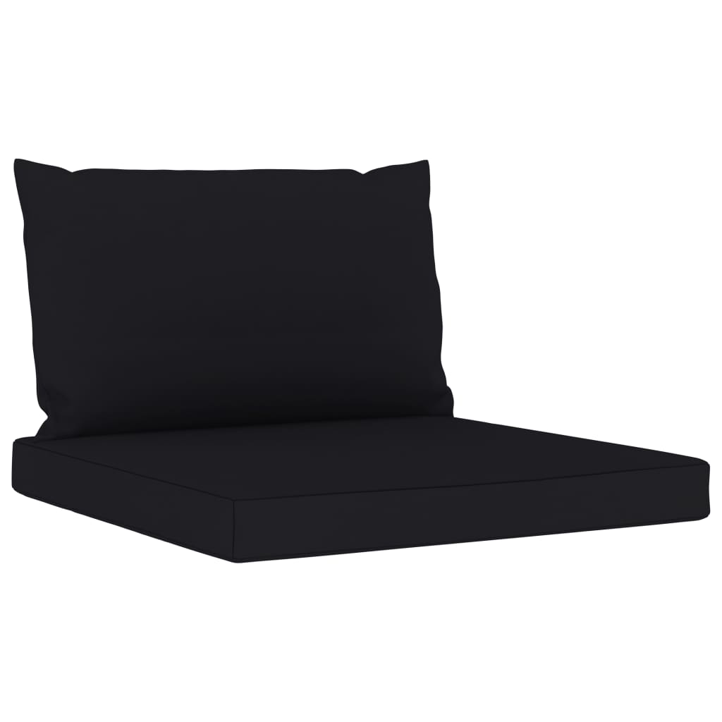 vidaXL Set de muebles de jardín 6 pzs madera impregnada cojines negros