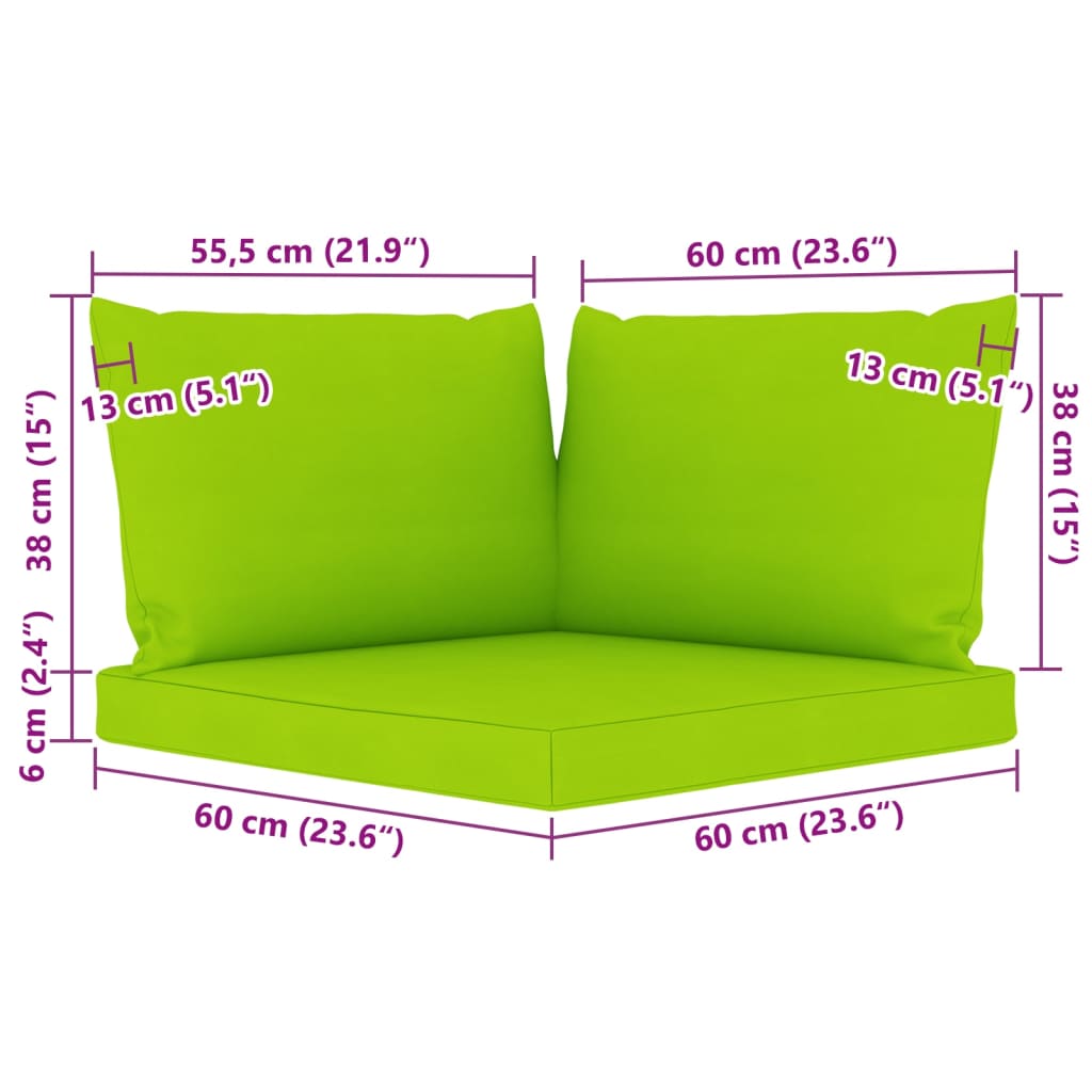 vidaXL Set de muebles de jardín 6 pzs madera impregnada cojines verde