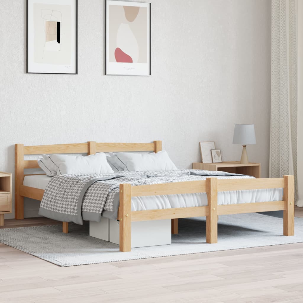 vidaXL Estructura de cama sin colchón madera maciza de pino 140x200 cm