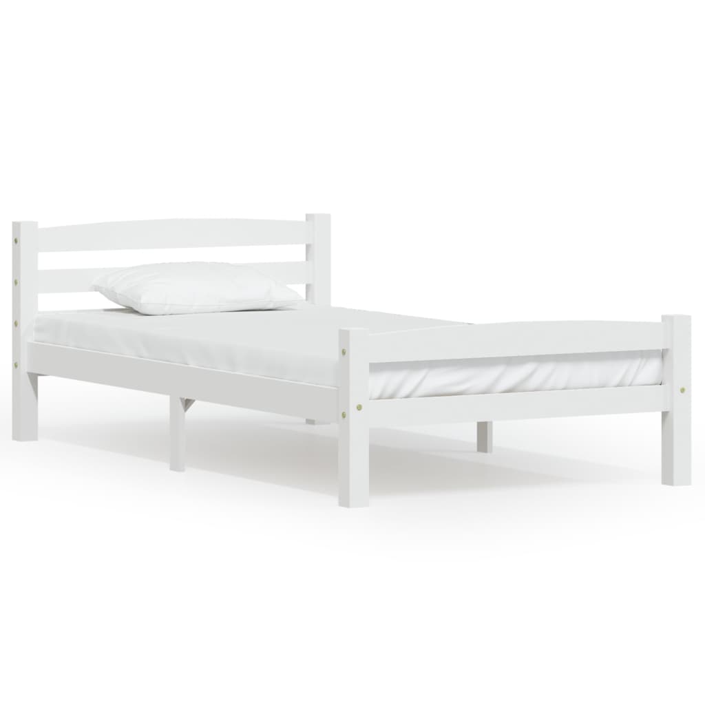 vidaXL Estructura de cama sin colchón madera de pino blanco 90x200 cm