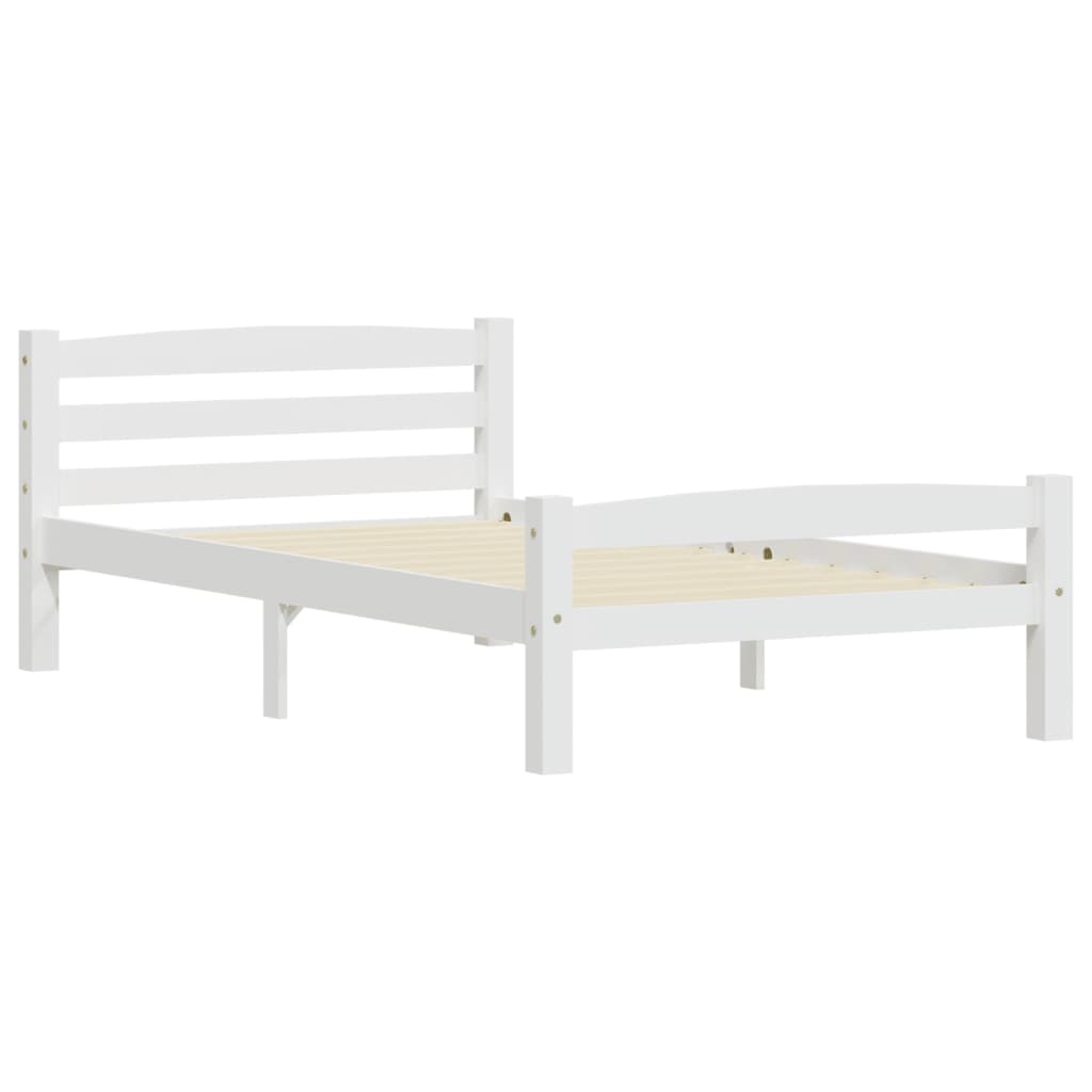 vidaXL Estructura de cama sin colchón madera de pino blanco 90x200 cm