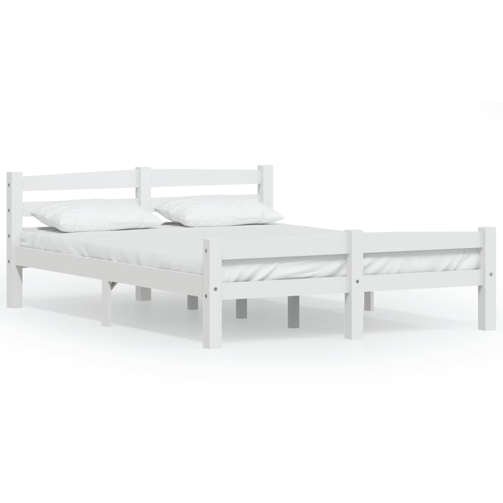 vidaXL Estructura de cama sin colchón madera de pino blanco 120x200 cm