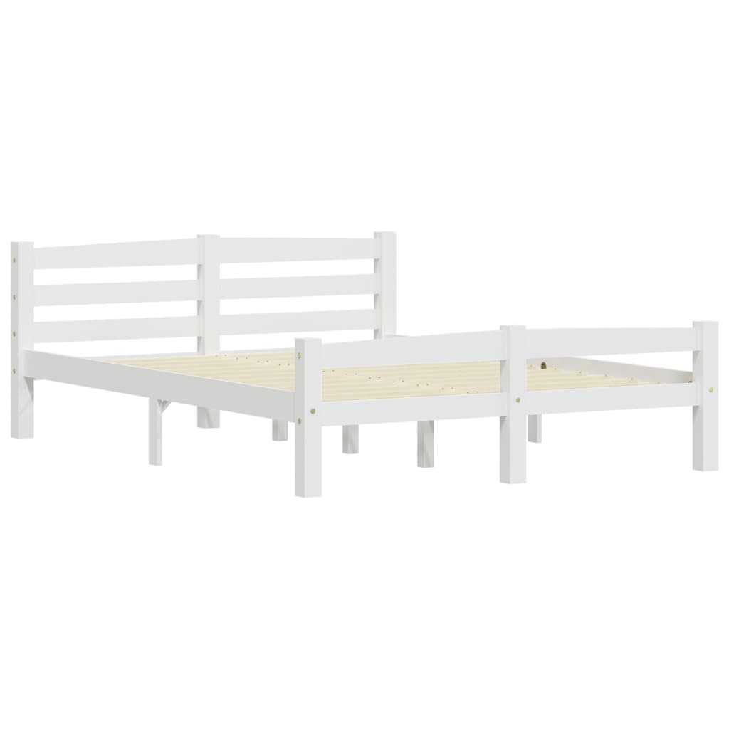 vidaXL Estructura de cama sin colchón madera de pino blanco 120x200 cm