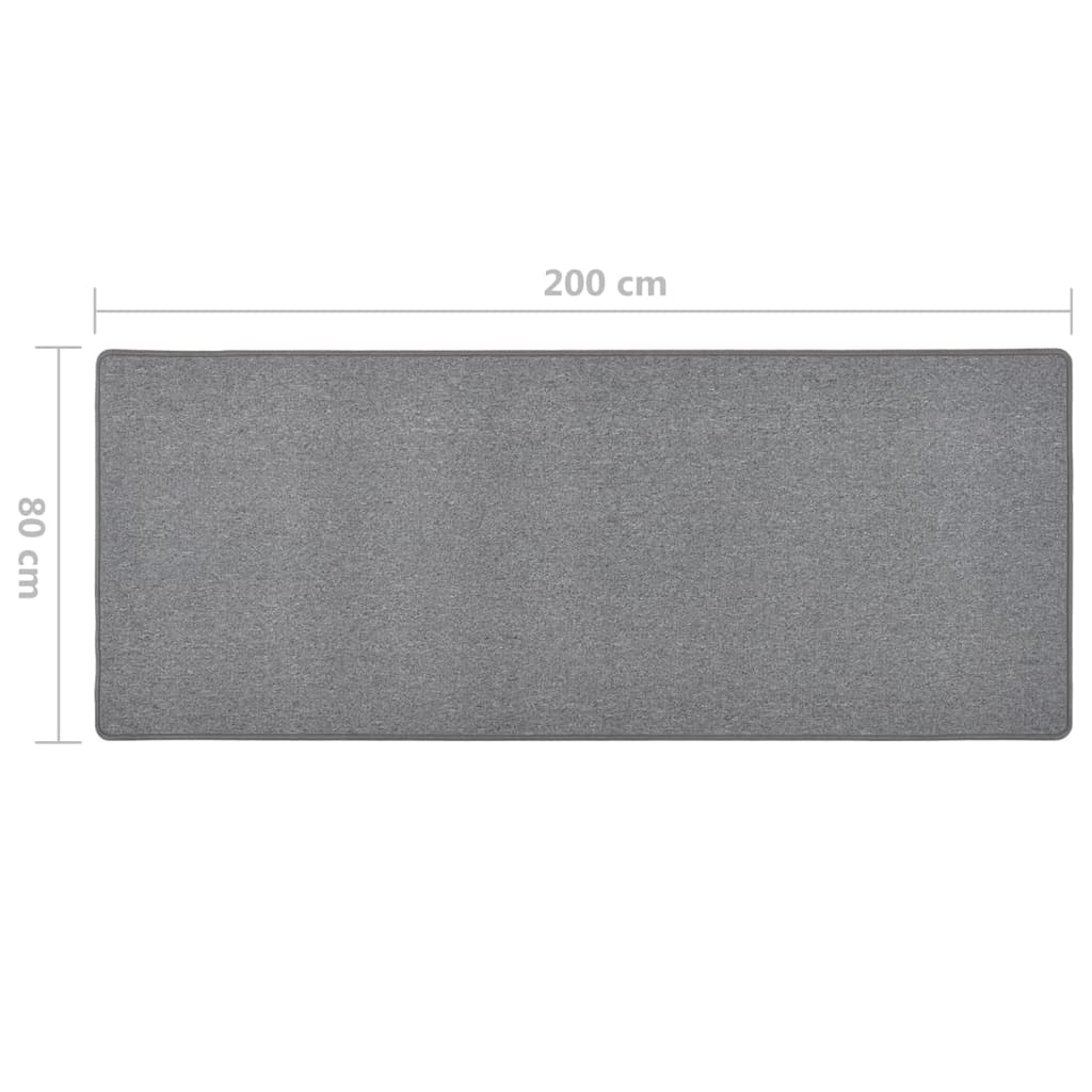 vidaXL Alfombra de pasillo gris oscuro 80x200 cm