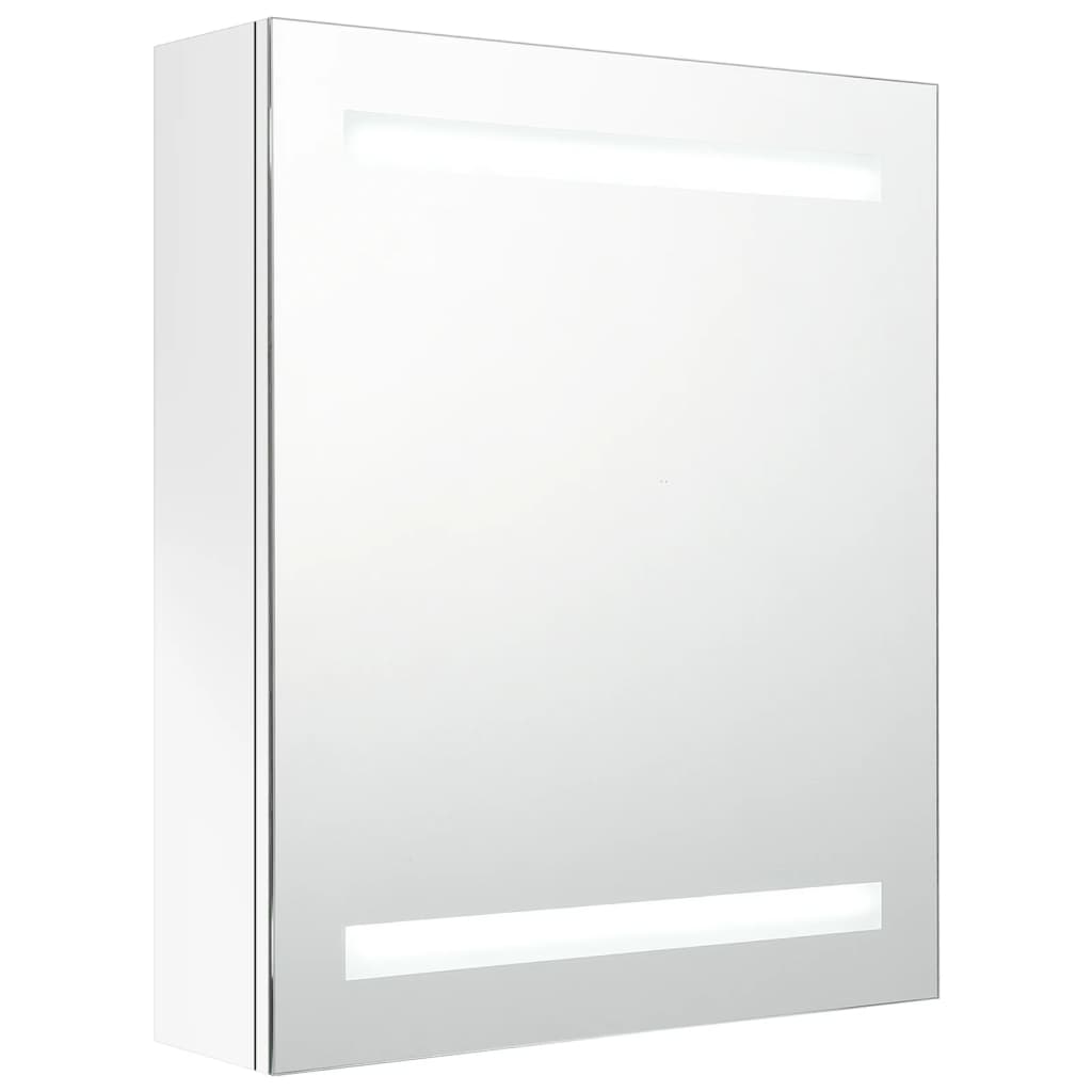 vidaXL Armario de baño con espejo LED blanco brillante 50x14x60 cm