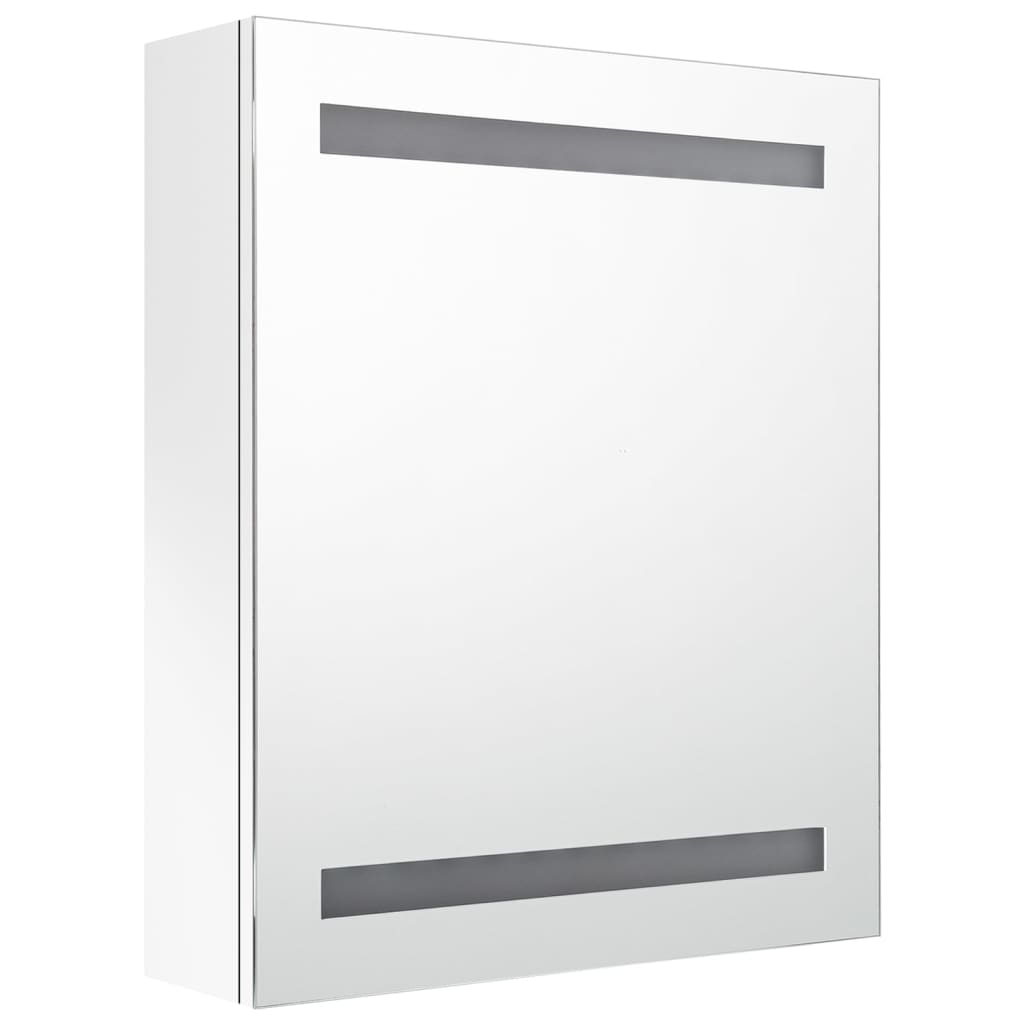 vidaXL Armario de baño con espejo LED blanco brillante 50x14x60 cm