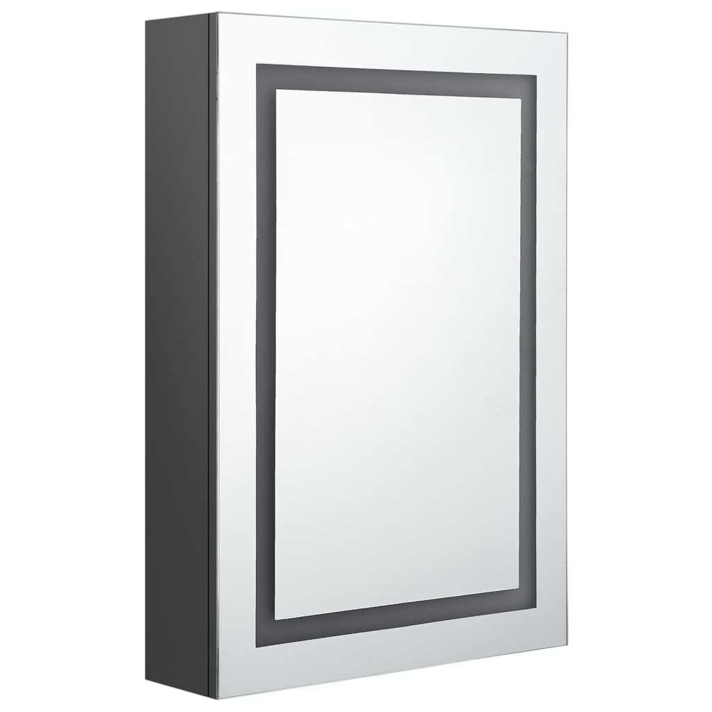 vidaXL Armario de baño con espejo y LED gris 50x13x70 cm