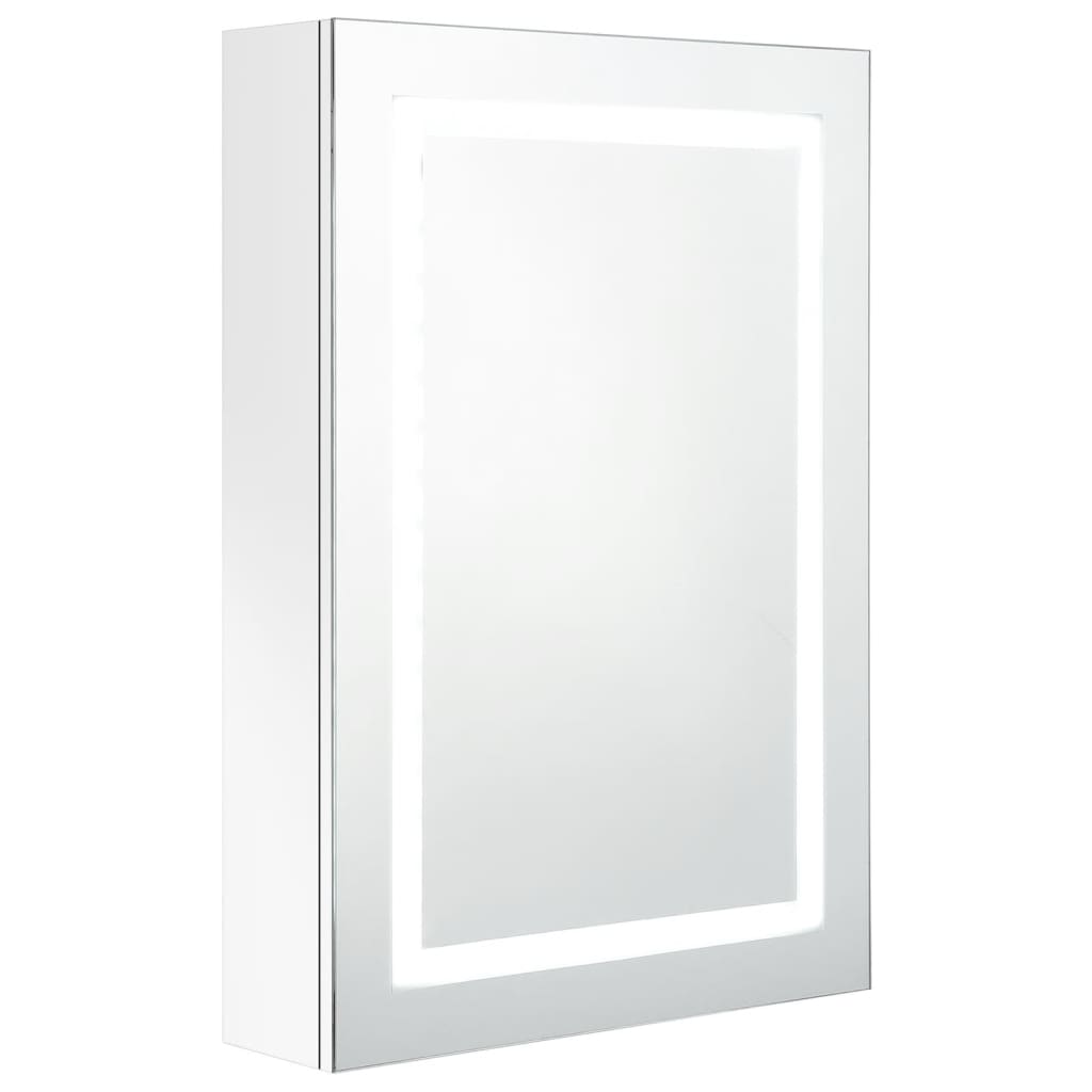 vidaXL Armario de baño con espejo LED blanco brillante 50x13x70 cm