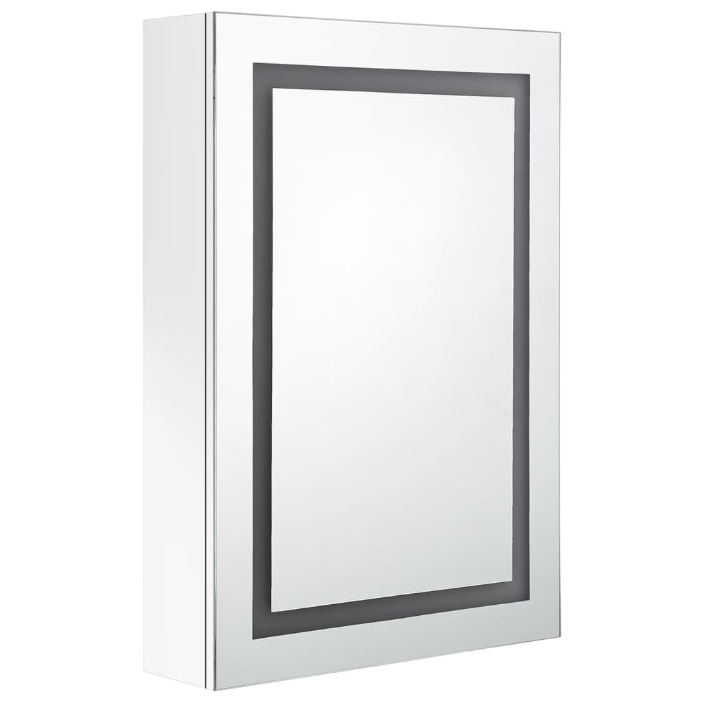 vidaXL Armario de baño con espejo LED blanco brillante 50x13x70 cm