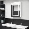 vidaXL Armario de baño con espejo LED blanco brillante 50x13x70 cm