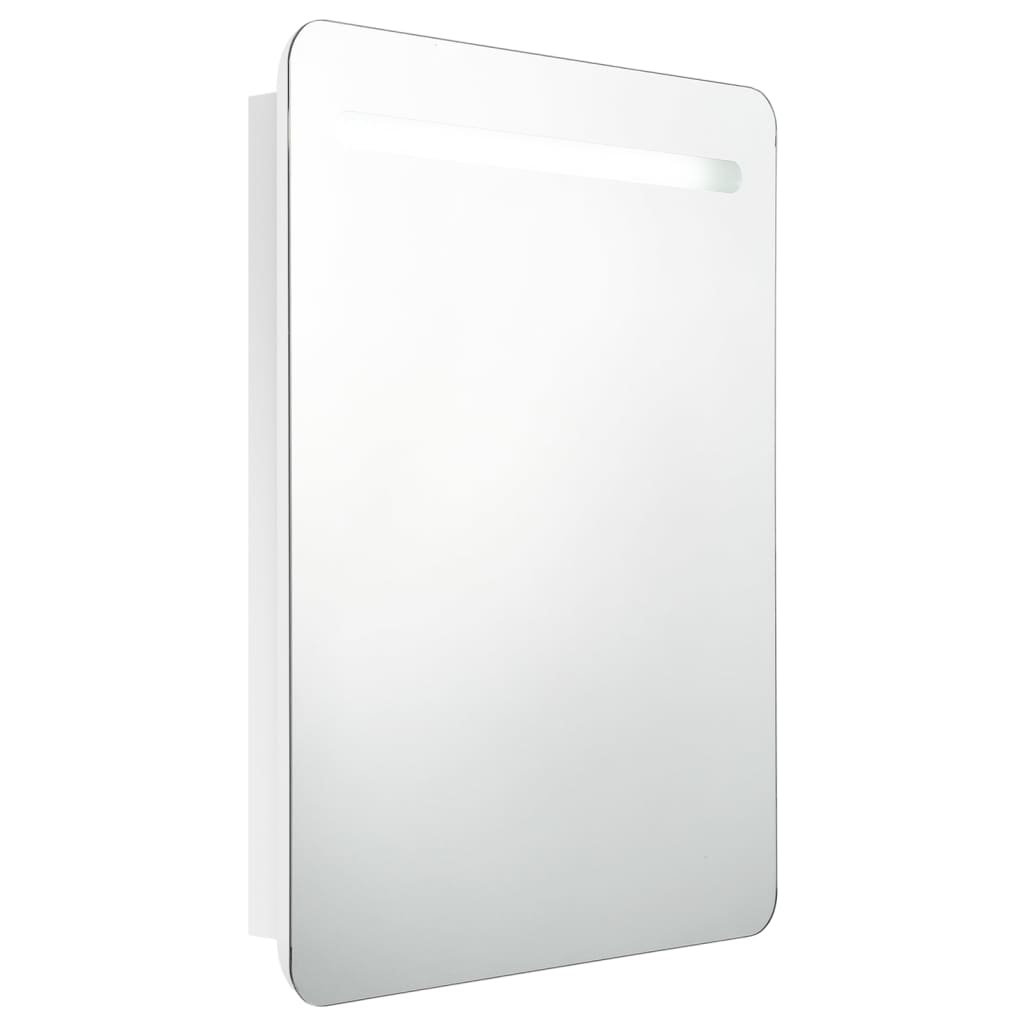 vidaXL Armario de baño con espejo LED blanco brillante 60x11x80 cm