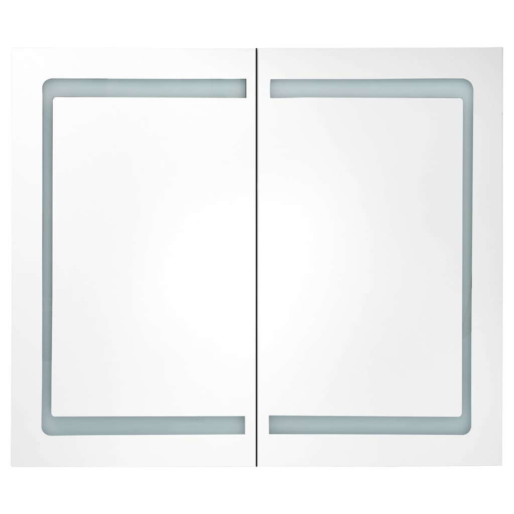 vidaXL Armario de baño con espejo LED gris brillante 80x12x68 cm