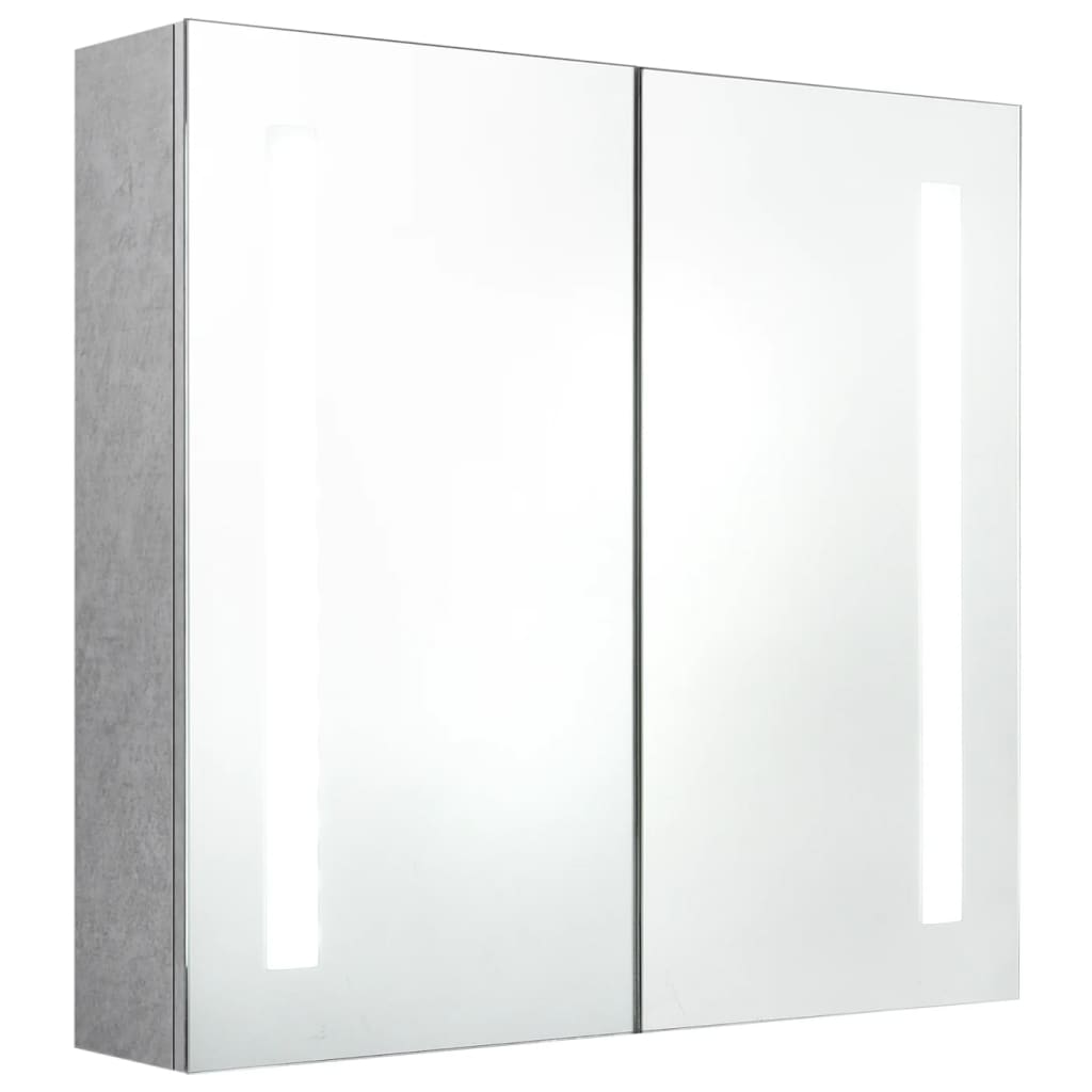 vidaXL Armario de baño con espejo LED gris hormigón 62x14x60 cm