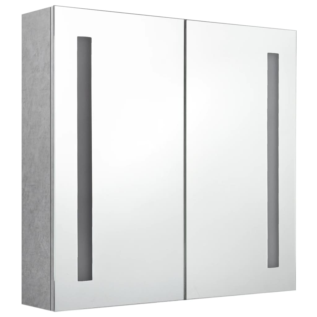 vidaXL Armario de baño con espejo LED gris hormigón 62x14x60 cm