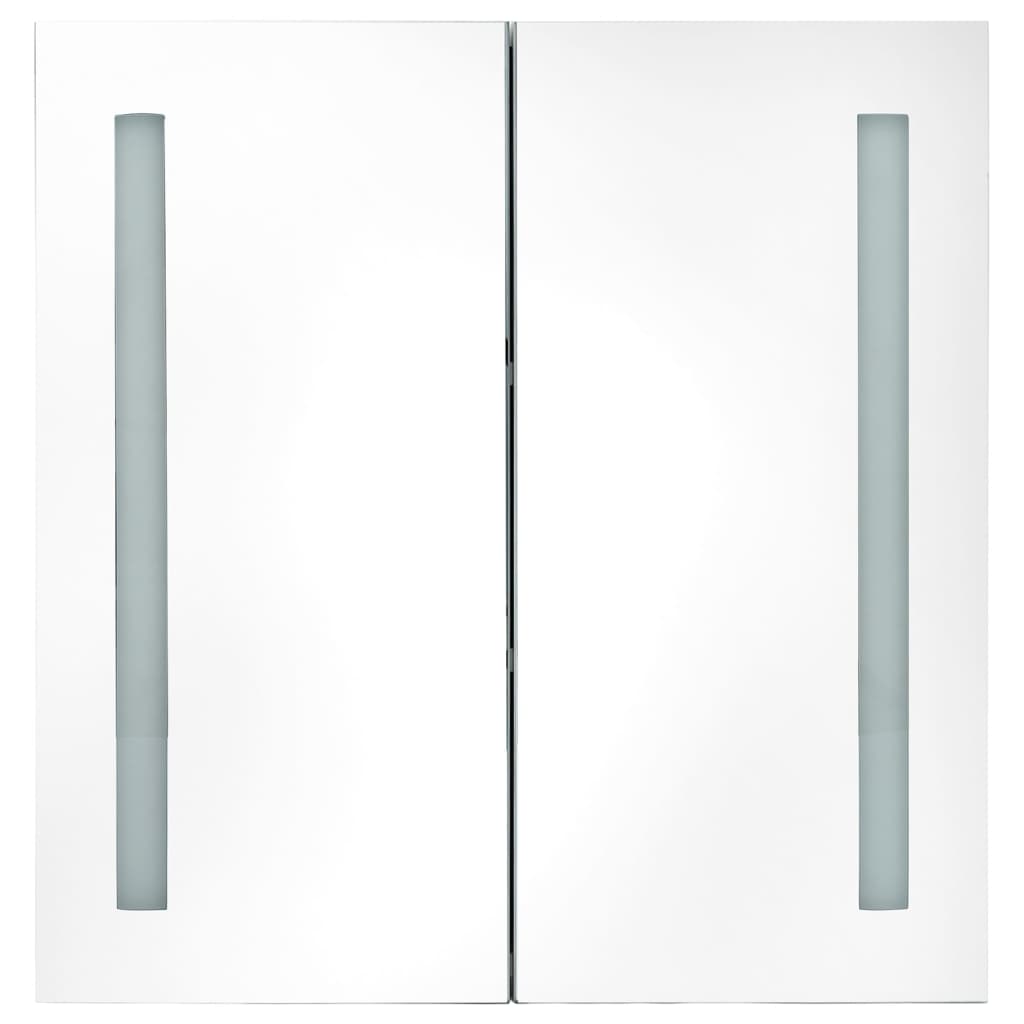 vidaXL Armario de baño con espejo LED gris hormigón 62x14x60 cm