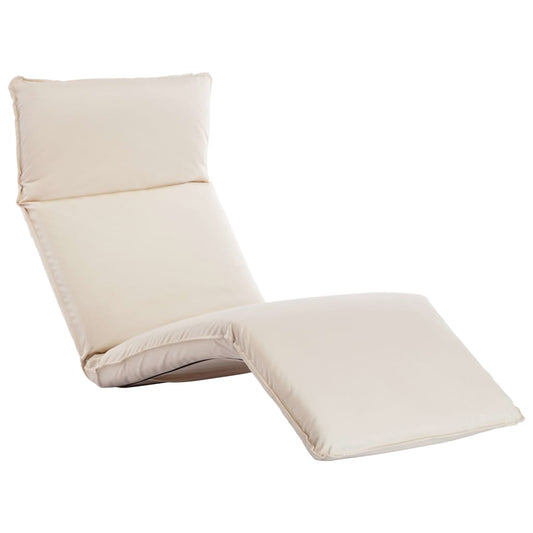 vidaXL Tumbona plegable de tela Oxford blanco crema