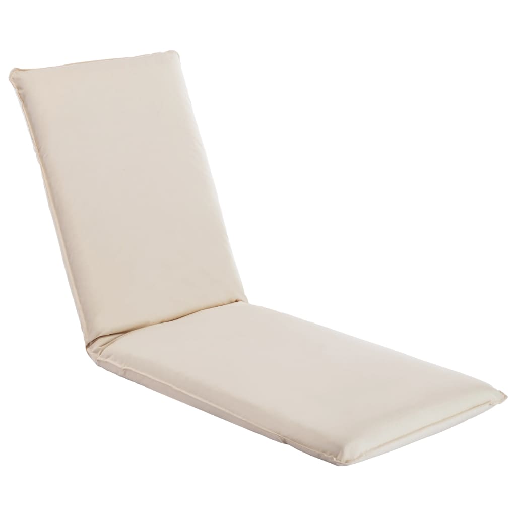 vidaXL Tumbona plegable de tela Oxford blanco crema