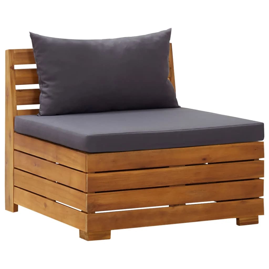 vidaXL Muebles de jardín 2 piezas con cojines madera maciza de acacia