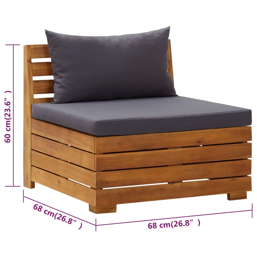 vidaXL Muebles de jardín 2 piezas con cojines madera maciza de acacia