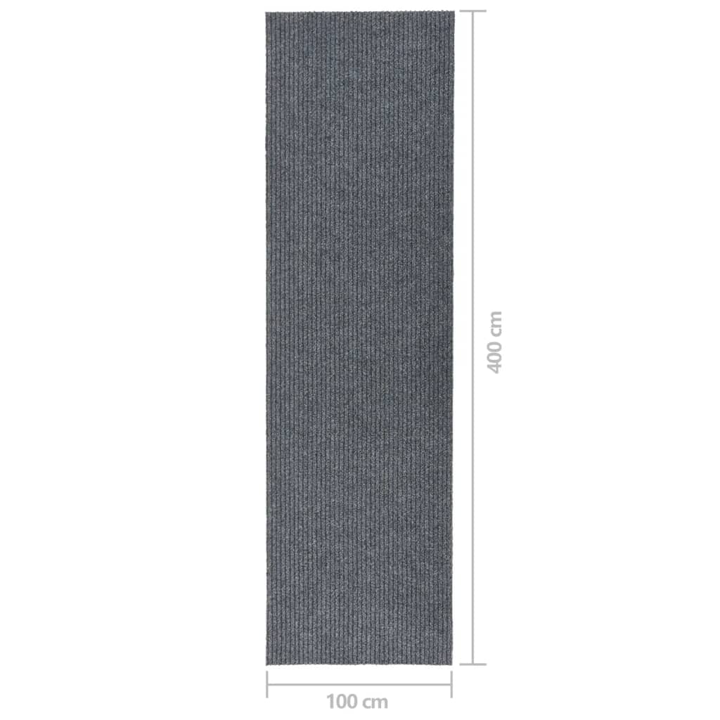 vidaXL Alfombra de pasillo atrapa suciedad 100x400 cm gris